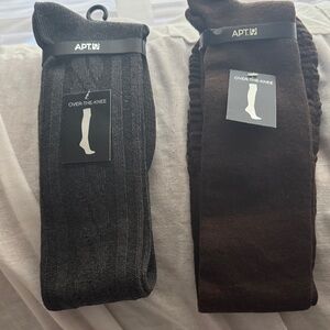Women’s Apt. 9 Over-the-Knee Dress Socks in Charcoal and Brown  size 9-11